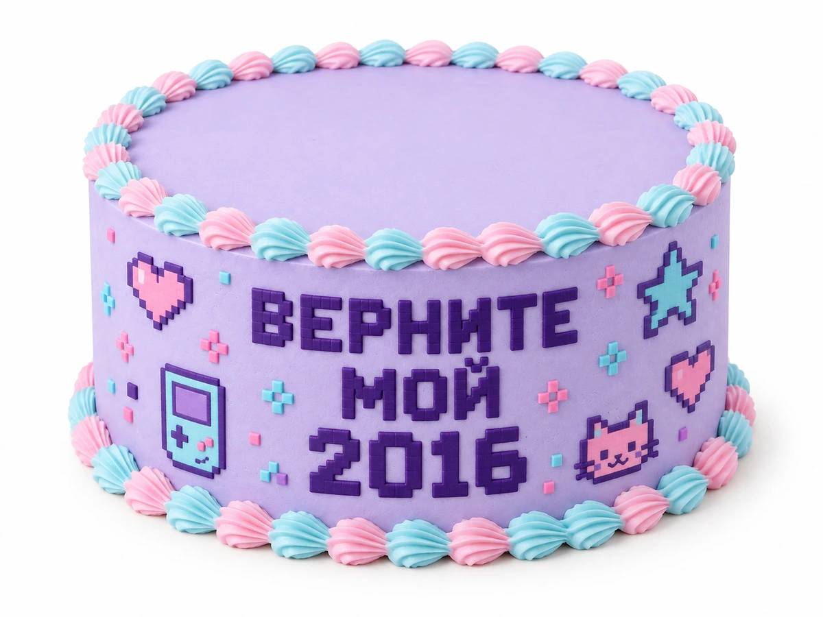 Сиреневый ретро-торт «Верните мой 2016»